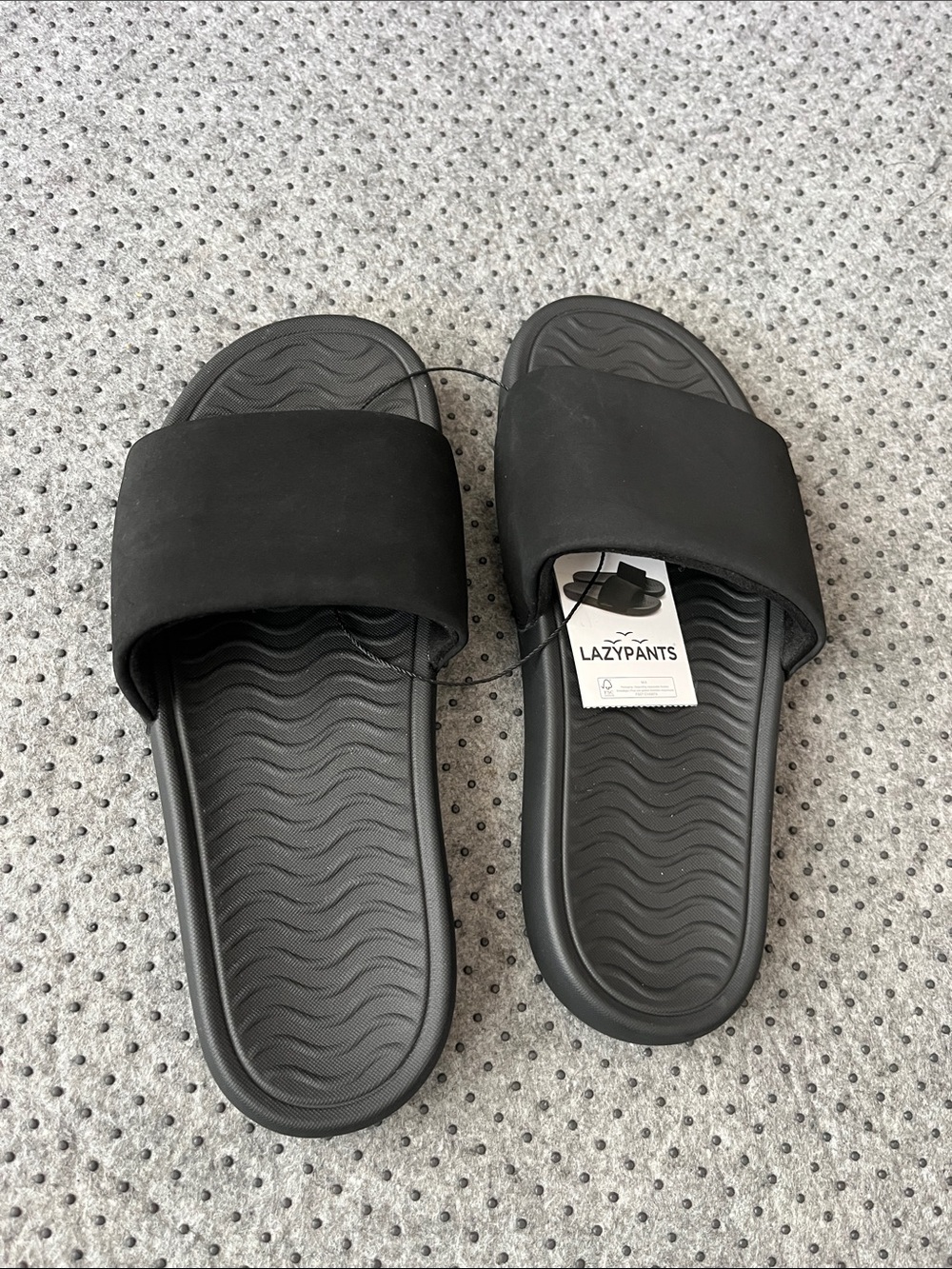 LAZYPANTS Black Slide Sandals